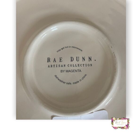 Rae Dunn “EaT” Navy Blue Line Trim Dinner Plate - Picture 4 of 7